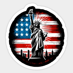 Vintage Distressed Liberty Statue Sticker